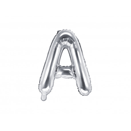 Balon folie Litera A, 35cm, argintiu