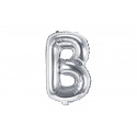 Balon folie litera B, 35cm, argintiu