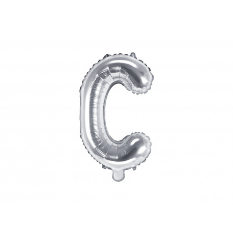 Balon folie Litera C, 35cm, argintiu