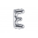Balon Folie Litera E, 35cm, argintiu