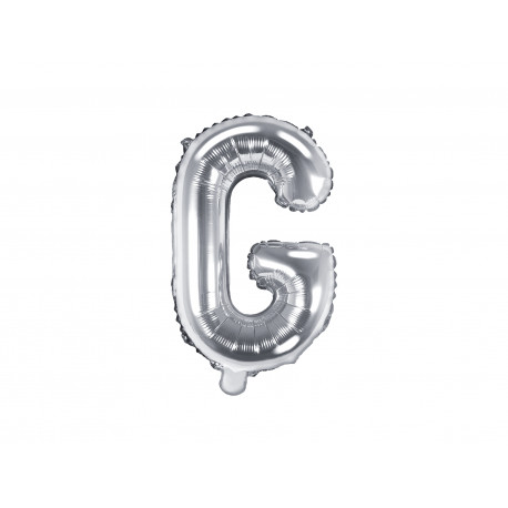Balon folie litera G, 35cm, argintiu