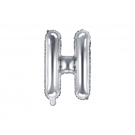 Balon Folie Litera H, 35 cm, argintiu
