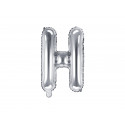 Balon Folie Litera H, 35 cm, argintiu