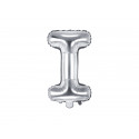 Balon folie litera I, 35cm, argintiu