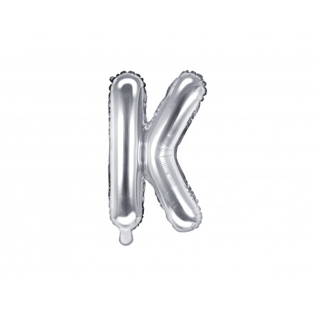 Balon folie Litera K 35cm, argintiu