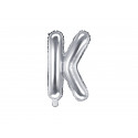 Balon folie Litera K 35cm, argintiu