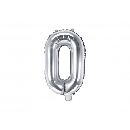 Balon Folie Litera O, 35cm, argintiu Balon Folie Litera O, 35cm, argintiu