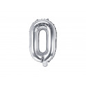 Balon Folie Litera O, 35cm, argintiu