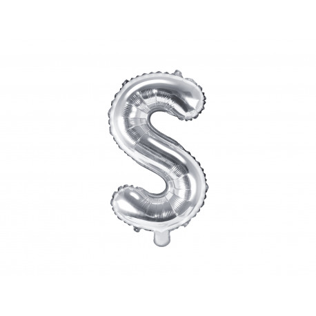 Balon folie litera S, 35cm, argintiu