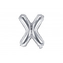 Balon folie Litera X, 35cm, argintiu