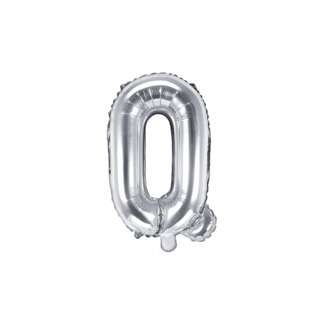 Balon Folie Litera Q, 35cm, argintiu