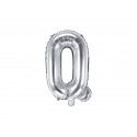 Balon Folie Litera Q, 35cm, argintiu