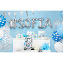 Balon Folie Litera W, 35cm, argintiu