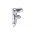 Balon folie litera F, 35cm, argintiu
