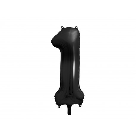 Balon folie Cifra 1, 86cm, negru