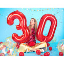 Balon folie cifra 1, 86cm, roșu