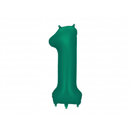Balon folie Numărul 1, 86cm, Verde sticlă