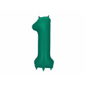 Balon folie Numărul 1, 86cm, Verde sticlă