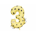 Balon Folie Număr 3 - Ghepard, 72,5x109 cm