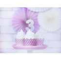 Lumânare aniversară Numărul 3, argintie, 7cm