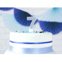 Lumânare aniversară Numărul 7, argintie, 7cm