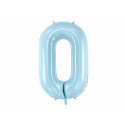 Balon folie Numărul 0, 86cm, albastru deschis