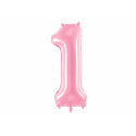 Balon folie Cifra 1, 86cm, roz