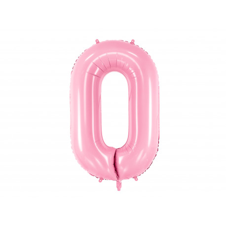 Balon folie Cifra 0, 86cm, roz