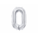 Balon Folie Cifra 0, 86cm, argintiu