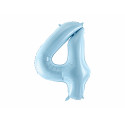Balon folie Cifra 4, 86 cm, albastru deschis