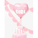 Balon Folie Inimă - It's a girl, 45cm, roz deschis