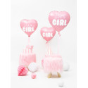 Balon Folie Inimă - It's a girl, 45cm, roz deschis