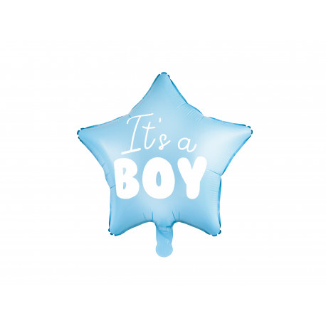 Balon folie Stea - It's a boy, 48cm, bleu deschis