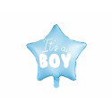 Balon folie Stea - It's a boy, 48cm, bleu deschis