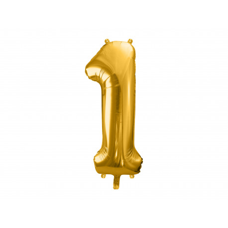 Balon folie Cifra 1, 86cm, auriu