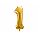 Balon folie Cifra 1, 86cm, auriu