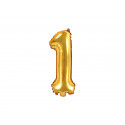 Balon Folie Cifra 1, 35cm, auriu