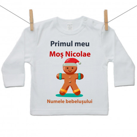 Tricou cu mânecă lungă Primul meu Moș Nicolae