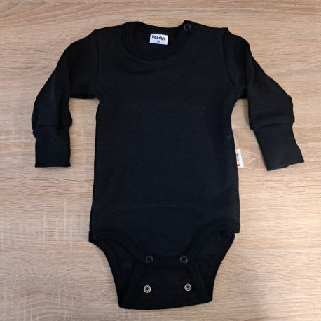 Body extensibil negru cu mânecă lungă Body crescător negru cu mânecă lungă