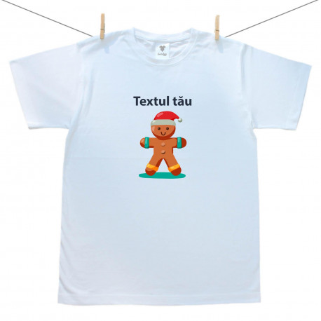 Tricou pentru bărbați cu mânecă scurtă Moș Nicolae cu text personalizat