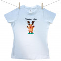 Tricou pentru femei cu mânecă scurtă Crăciun cu text personalizat