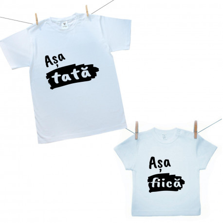 Set familie (tricou cu mânecă scurtă) Așa tată, așa fiică