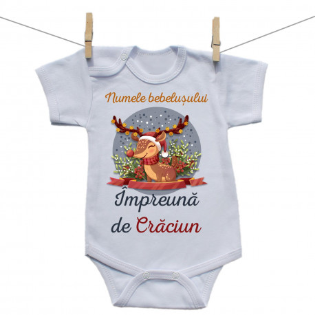 Body cu mânecă scurtă Împreună de Crăciun