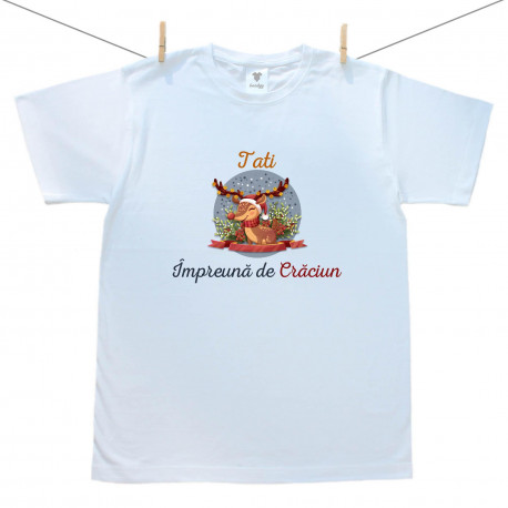 Tricou pentru bărbați cu mânecă scurtă Împreună de Crăciun - Tati