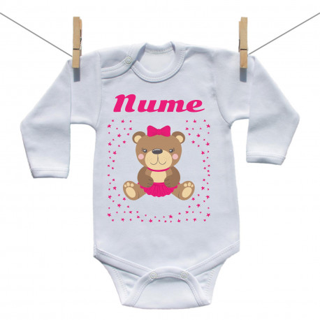 Body cu mânecă lungă Cu ursuleț pentru fete