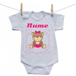 Body cu mânecă scurtă Cu ursuleț pentru fete