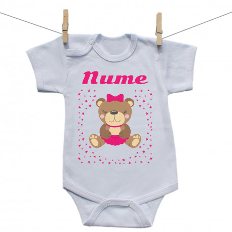 Body cu mânecă scurtă Cu ursuleț pentru fete