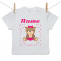Tricou cu mânecă scurtă Cu ursuleț pentru fete