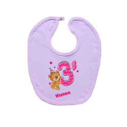 Bavetă roz Am 3 ani cu ursuleț pentru fetițe