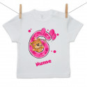 Tricou cu mânecă scurtă Am 6 ani cu ursuleț pentru fetițe